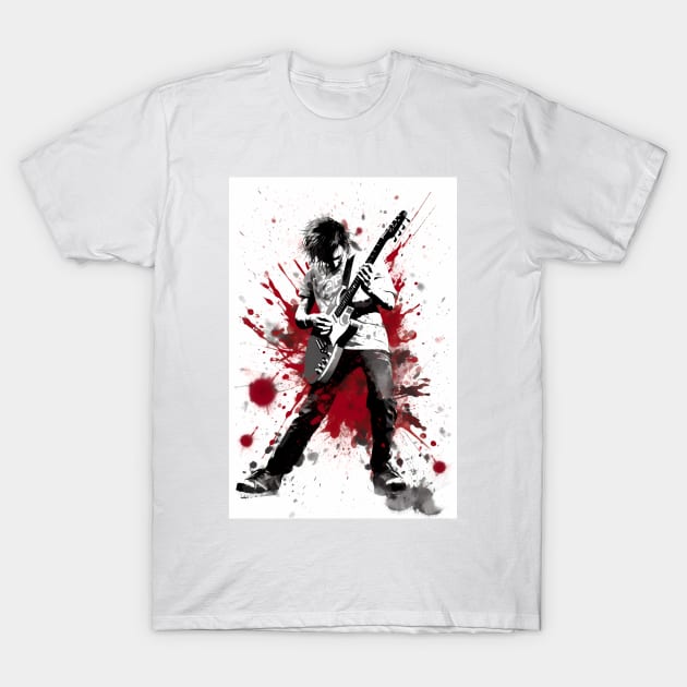 Ink Painting Guitarist T-Shirt by TortillaChief